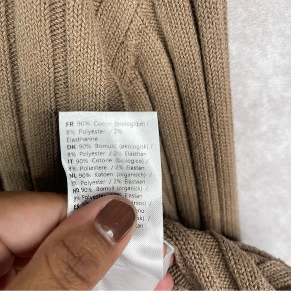 Samsoe & Samsoe Chloe Crewneck Rib Sweater In Caribou Brown Women's Size XS - Picture 4 of 7